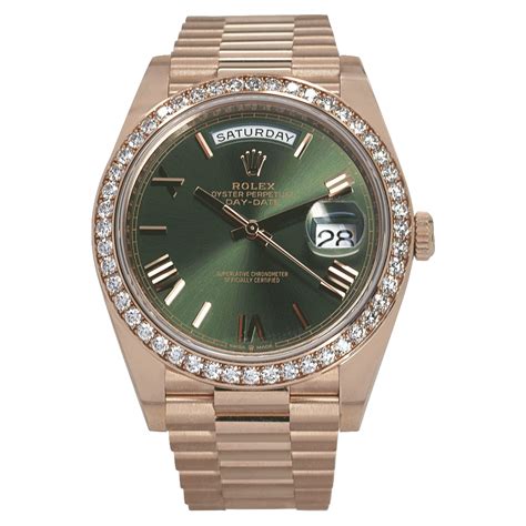 rolex oyster perpetual day date rose gold white face